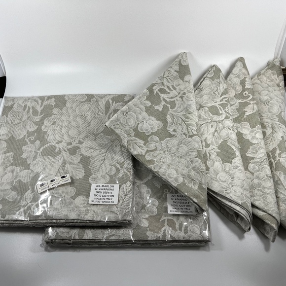 12 Vintage , unused Williams Sonoma Jacquard 'Marlon' Napkins - Picture 1 of 12